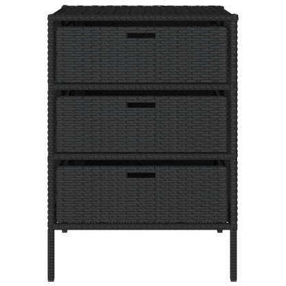 Gartenschrank Schwarz 55x59x80 cm Poly Rattan