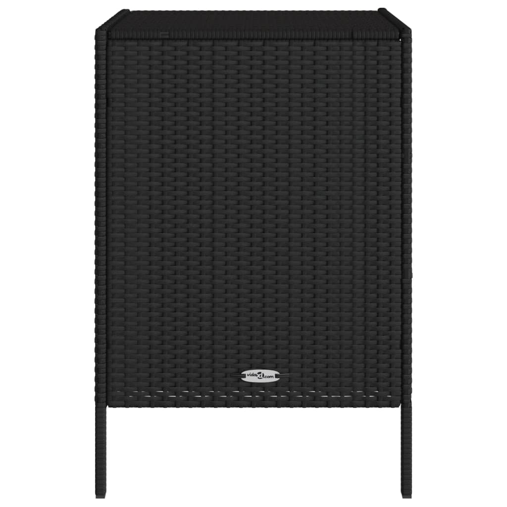 Gartenschrank Schwarz 55x59x80 cm Poly Rattan