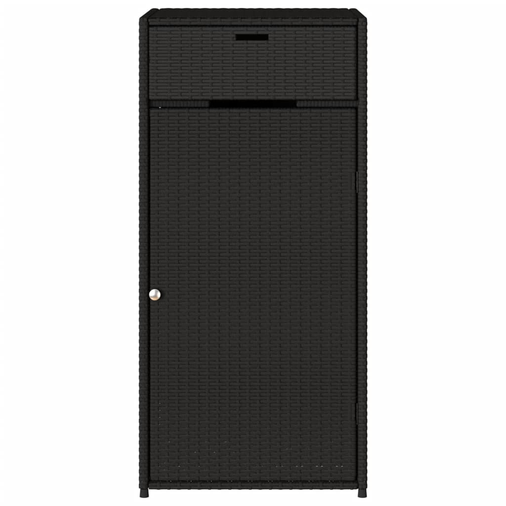 Gartenschrank Schwarz 55x55x111 cm Poly Rattan