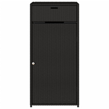 Gartenschrank Schwarz 55x55x111 cm Poly Rattan