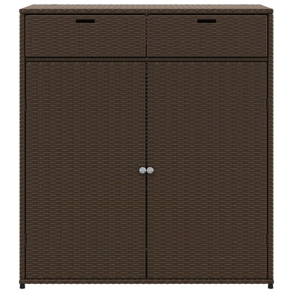 Gartenschrank Braun 105x55x113 cm Poly Rattan