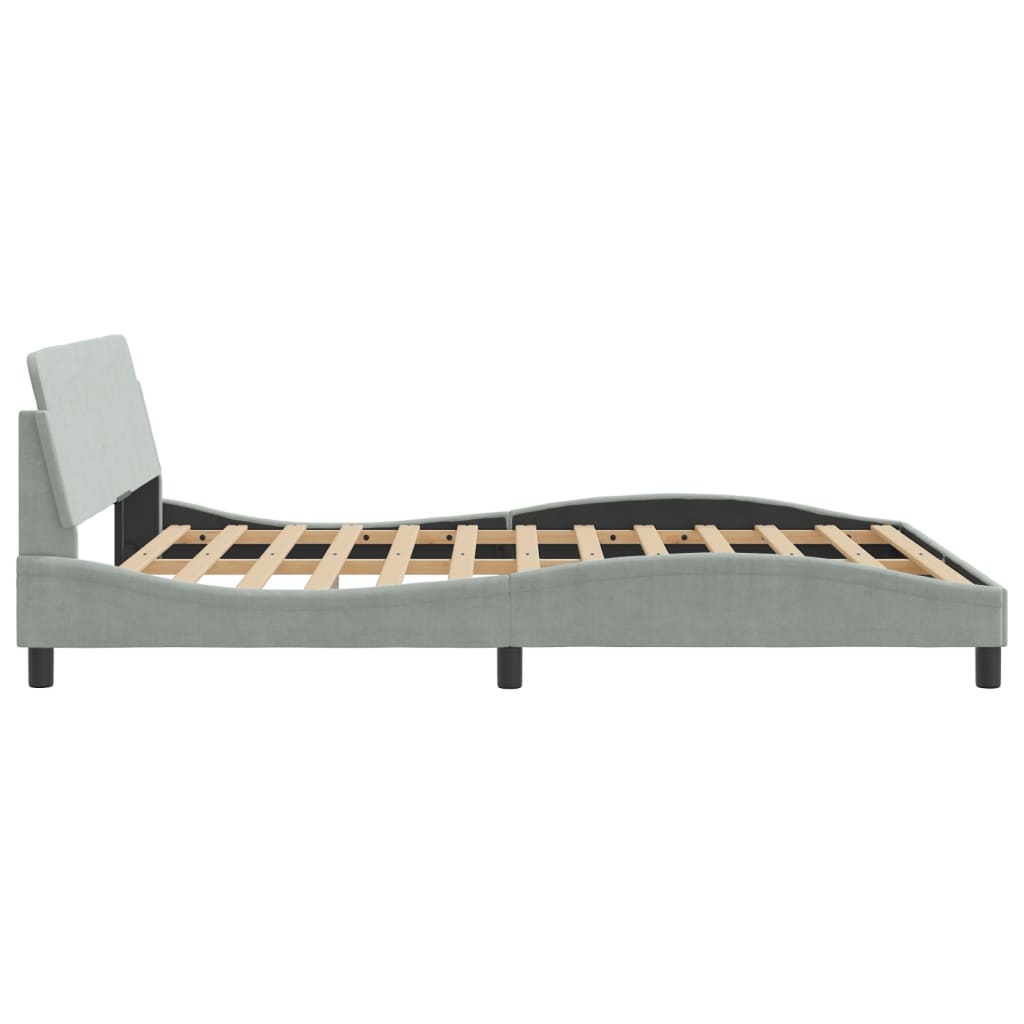 Bettgestell "Dover" Hellgrau 160x200 cm Samt