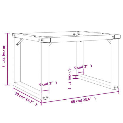 Couchtischbeine O-Gestell 60x50x38 cm Stahl