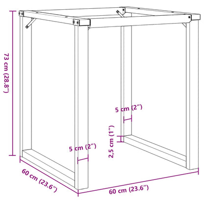 Esstisch-Gestell in O-Form 60x60x73 cm Stahl