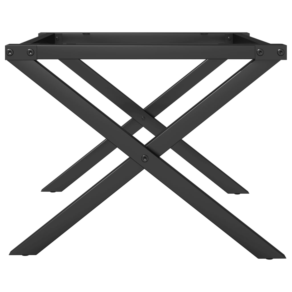 Couchtisch-Gestell in X-Form 60x40x38 cm Stahl