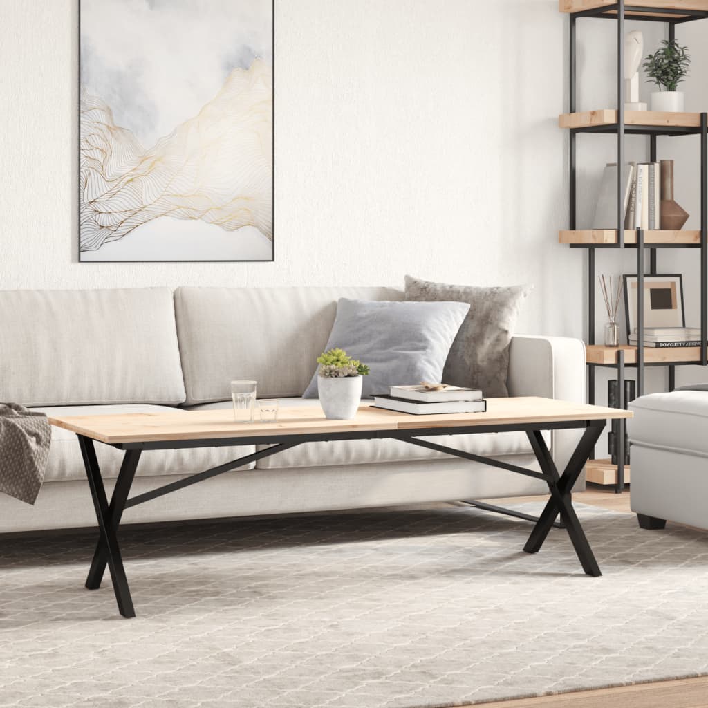Sofabordsstel i X-form 140x30x43 cm støbejern