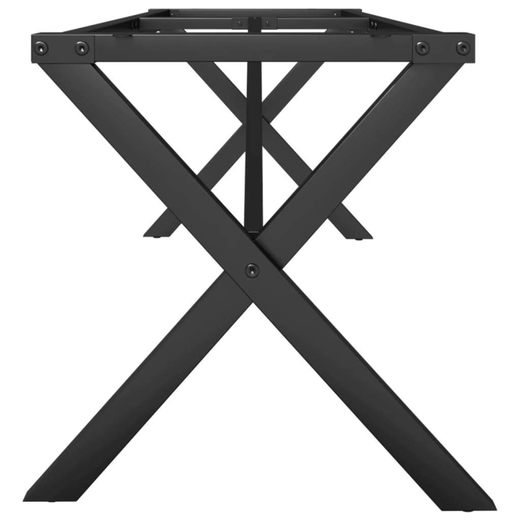 Sofabordsstel i X-form 140x30x43 cm støbejern