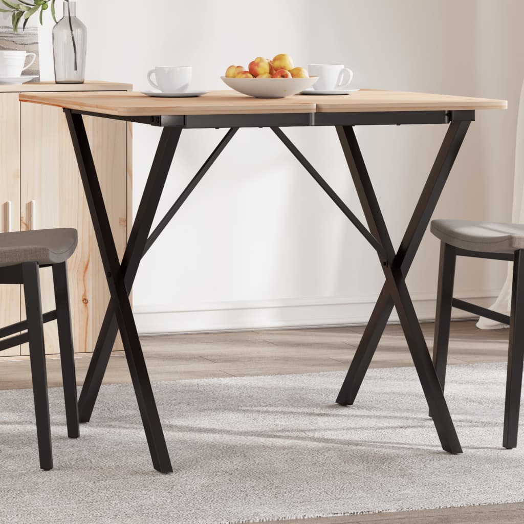Esstisch-Gestell in X-Form 60x60x73 cm Stahl