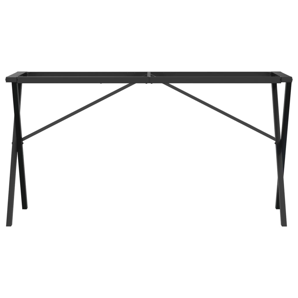 Spisebordsstel i X-form 120x60x73 cm støbejern