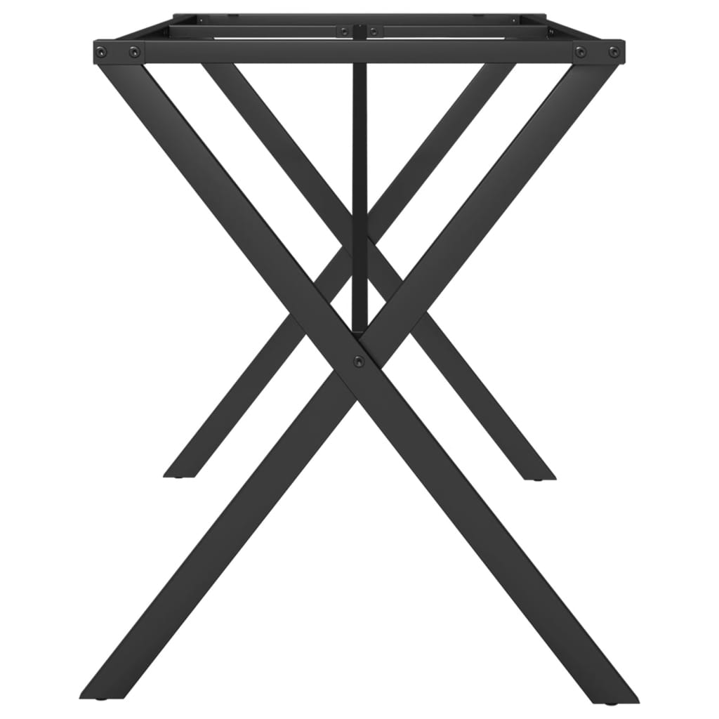 Spisebordsstel i X-form 120x60x73 cm støbejern