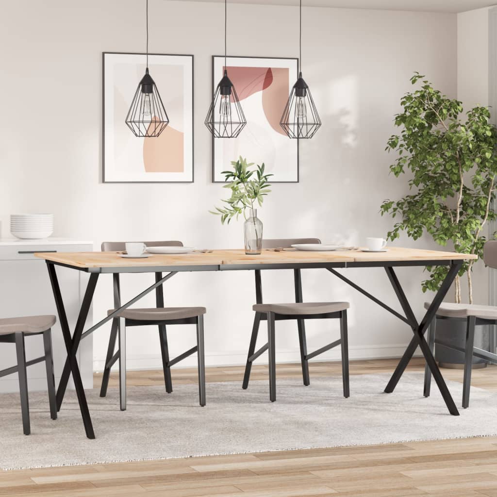 Spisebordsstel i X-form 160x80x73 cm støbejern