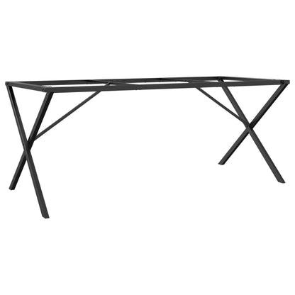 Spisebordsstel i X-form 180x80x73 cm støbejern