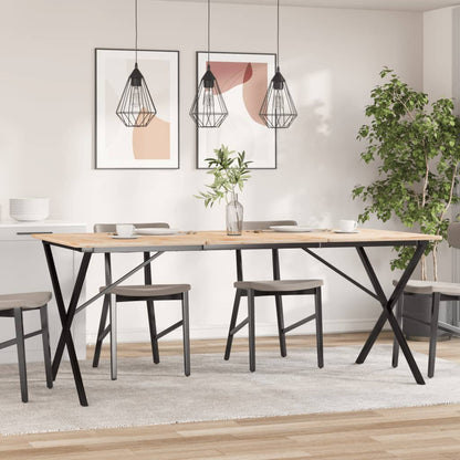 Spisebordsstel i X-form 180x80x73 cm støbejern