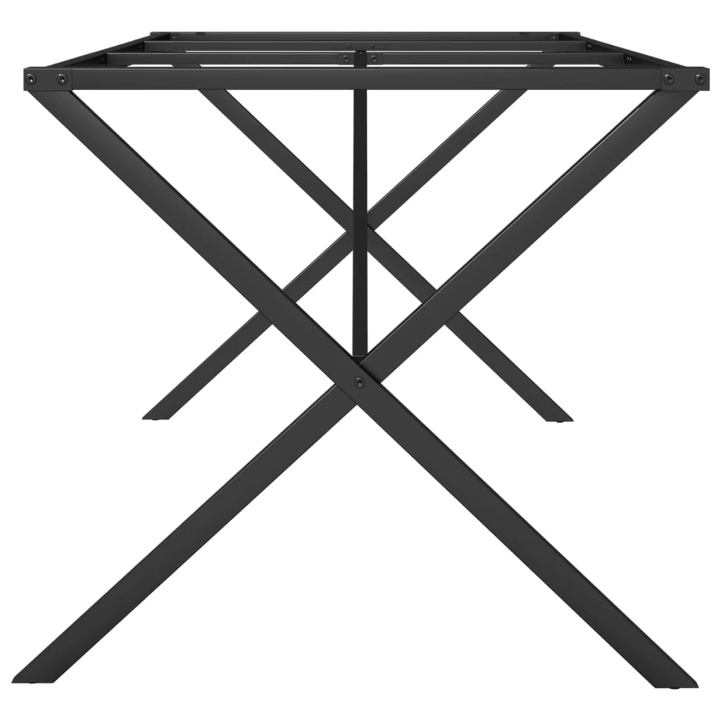 Spisebordsstel i X-form 180x80x73 cm støbejern