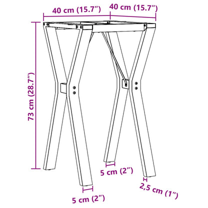 Esstisch-Gestell in Y-Form 40x40x73 cm Stahl