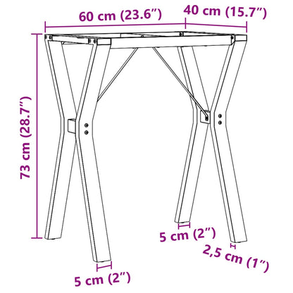 Esstisch-Gestell in Y-Form 60x40x73 cm Stahl