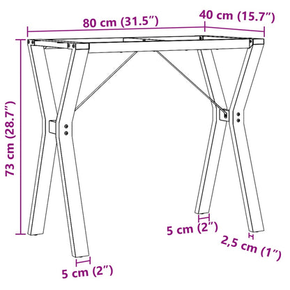 Esstisch-Gestell in Y-Form 80x40x73 cm Stahl