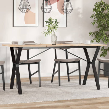 Spisebordsstel i Y-form 140x60x73 cm støbejern