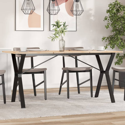 Spisebordsstel i Y-form 140x60x73 cm støbejern