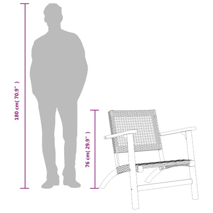 3-delt Bistrosæt Beige polyrattan og massivt akacietræ