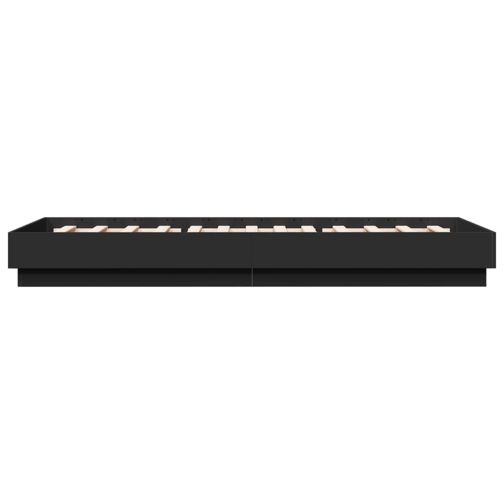 Bettgestell mit LED Schwarz 100x200 cm