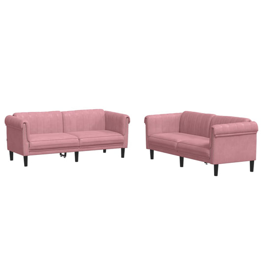 2-tlg. Sofagarnitur Rosa Samt