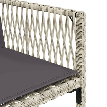 15-tlg. Garten-Essgruppe mit Kissen Hellgrau Poly Rattan