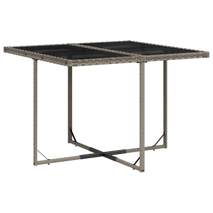 5-tlg. Garten-Essgruppe mit Kissen Grau Poly Rattan