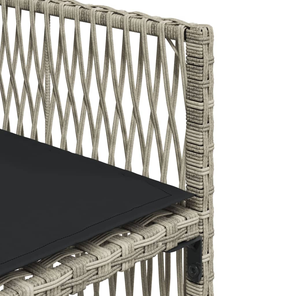 5-tlg. Garten-Essgruppe mit Kissen Hellgrau Poly Rattan