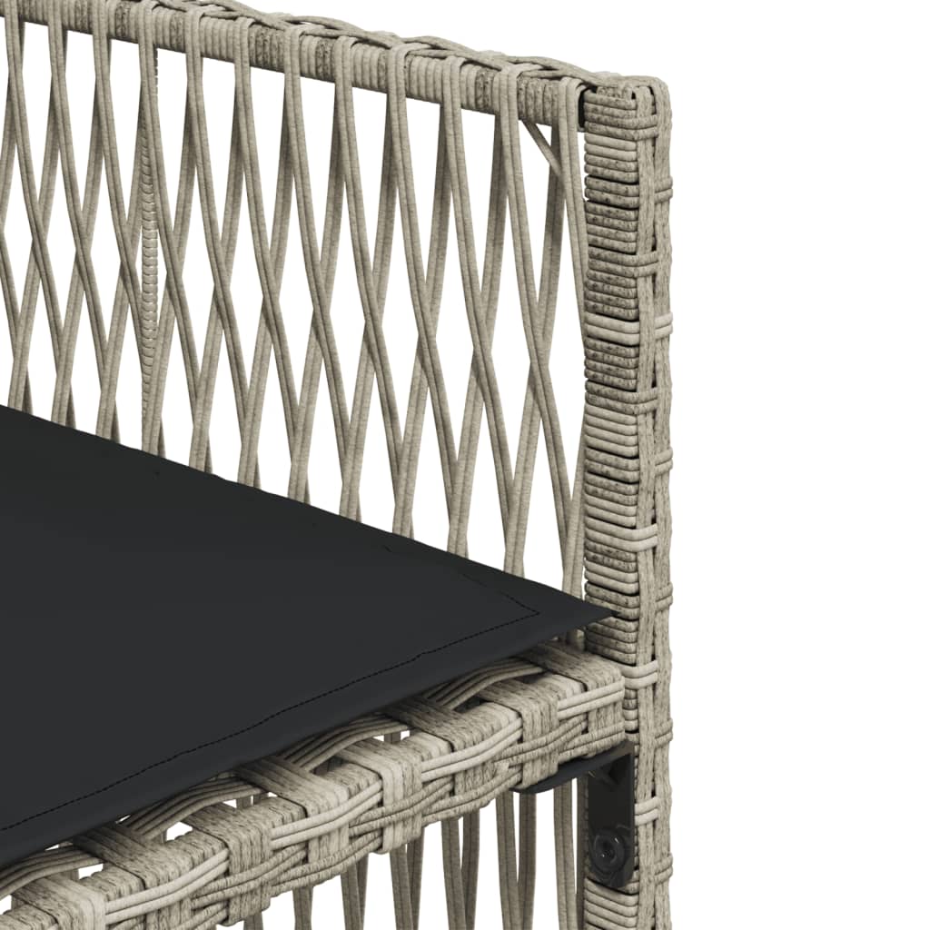 17-tlg. Garten-Essgruppe mit Kissen Hellgrau Poly Rattan