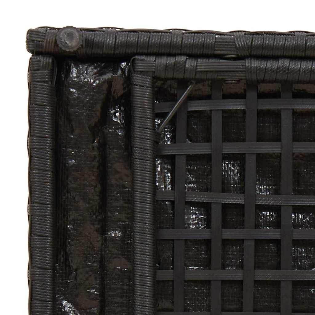 Kissenbox mit Speicher Schwarz 50 x 50 x 50 cm Poly-Rattan