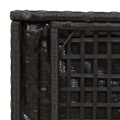 Kissenbox mit Speicher Schwarz 50 x 50 x 50 cm Poly-Rattan