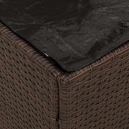 Kissenbox mit Speicher Braun 50 x 50 x 50 cm Poly-Rattan