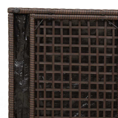 Kissenbox mit Speicher Braun 50 x 50 x 50 cm Poly-Rattan