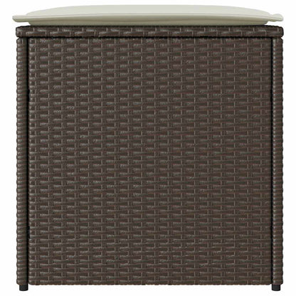 Kissenbox mit Speicher Braun 50 x 50 x 50 cm Poly-Rattan