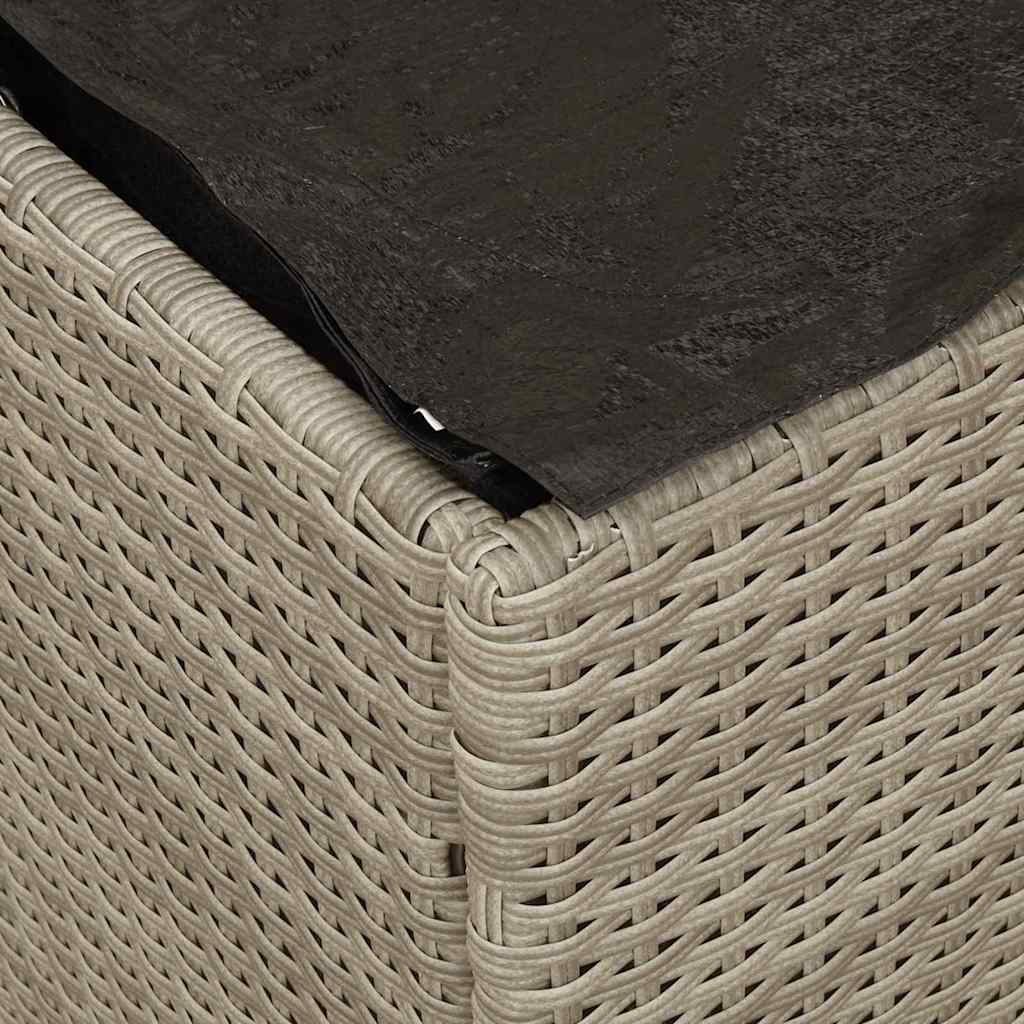 Kissenbox mit Speicher Hellgrau 50 x 50 x 50 cm Poly-Rattan