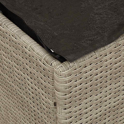 Kissenbox mit Speicher Hellgrau 50 x 50 x 50 cm Poly-Rattan