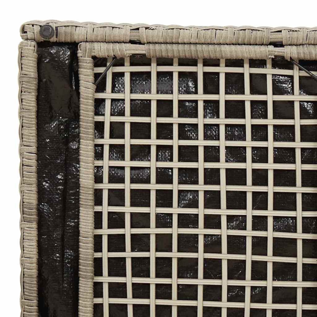 Kissenbox mit Speicher Hellgrau 50 x 50 x 50 cm Poly-Rattan