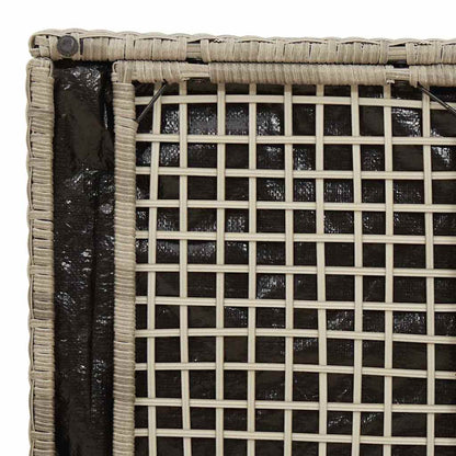Kissenbox mit Speicher Hellgrau 50 x 50 x 50 cm Poly-Rattan