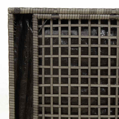 Kissenbox mit Speicher Grau 50 x 50 x 50 cm Poly-Rattan
