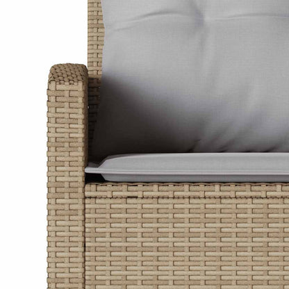 L-formet sofa med hynder i beige polyrattan