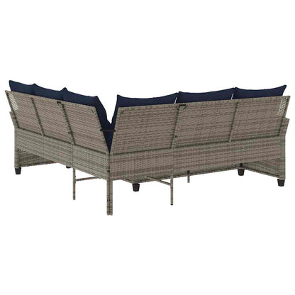 L-formet sofa med hynder Grå polyrattan