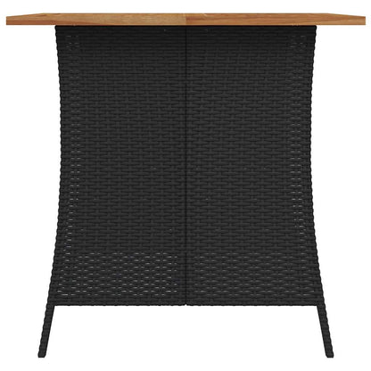 5-tlg. Garten-Essgruppe mit Kissen Schwarz Poly Rattan