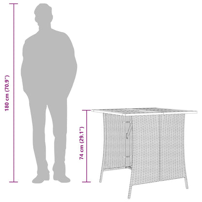 5-tlg. Garten-Essgruppe mit Kissen Schwarz Poly Rattan