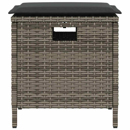 5-tlg. Garten-Essgruppe mit Kissen Grau Poly Rattan
