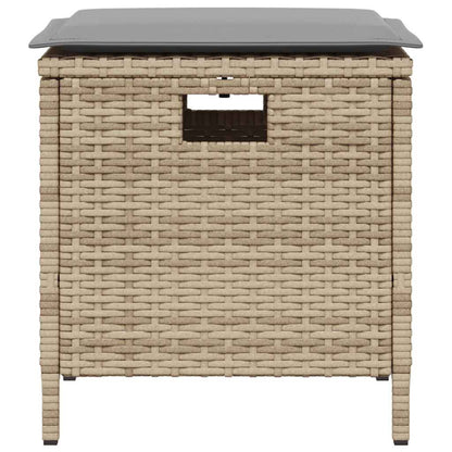 5-tlg. Garten-Essgruppe mit Kissen Beige Poly Rattan
