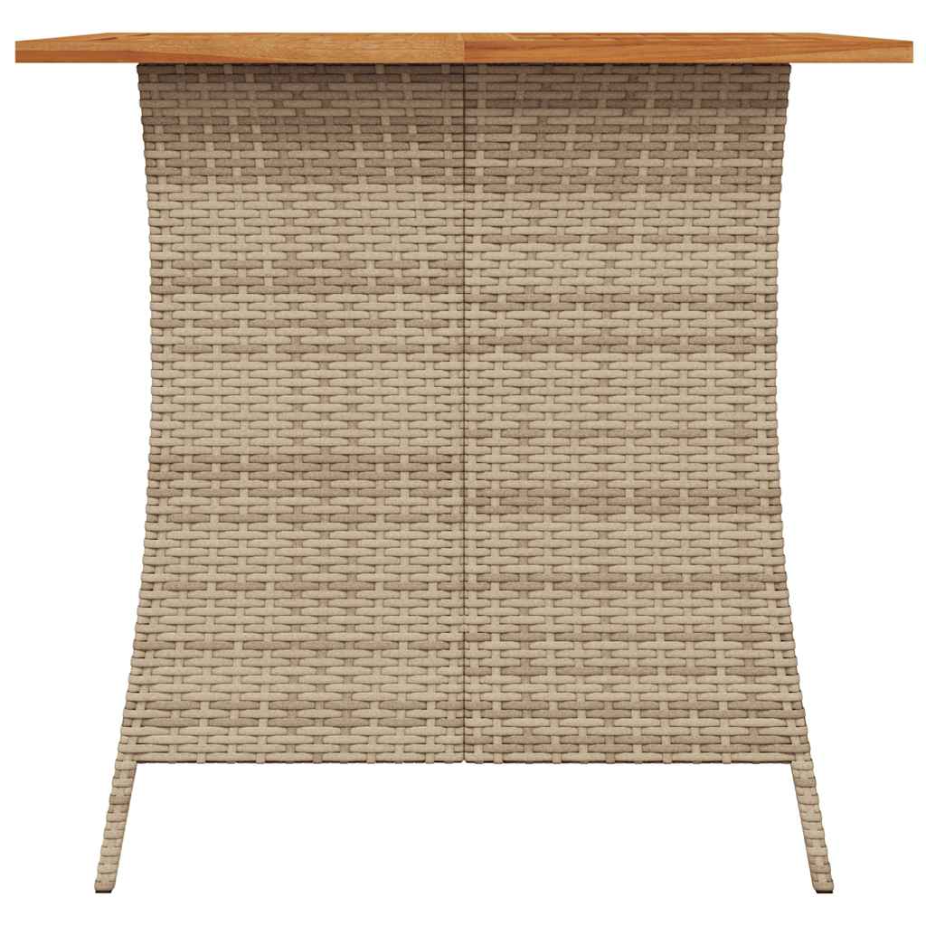 5-tlg. Garten-Essgruppe mit Kissen Beige Poly Rattan