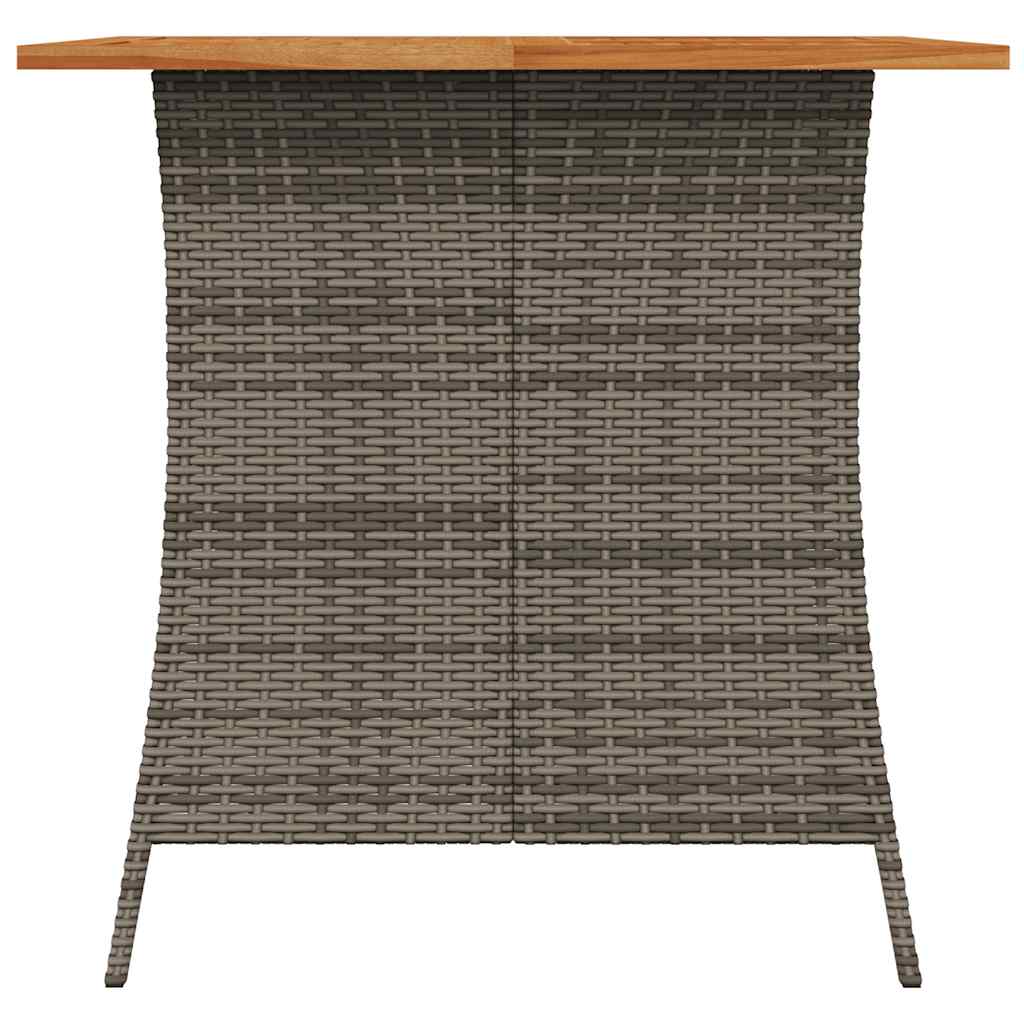 5-tlg. Garten-Essgruppe mit Kissen Grau Poly Rattan