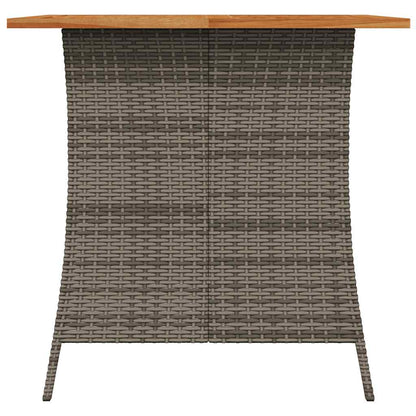 5-tlg. Garten-Essgruppe mit Kissen Grau Poly Rattan