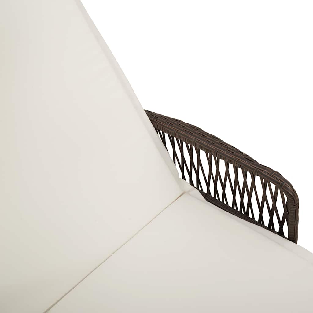 Sonnenliege mit Kissen Braun 157 x 55 x 92cm Poly-Rattan